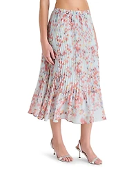 Steve Madden Women's Raina Printed Pleated Midi Skirt