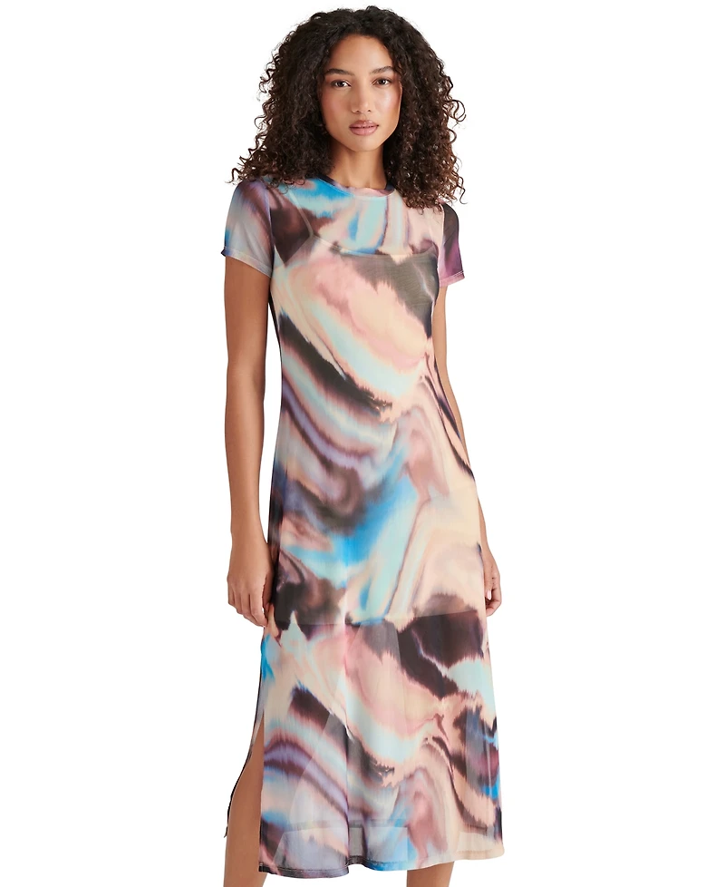Steve Madden Women's Nola Printed-Mesh Midi Dress