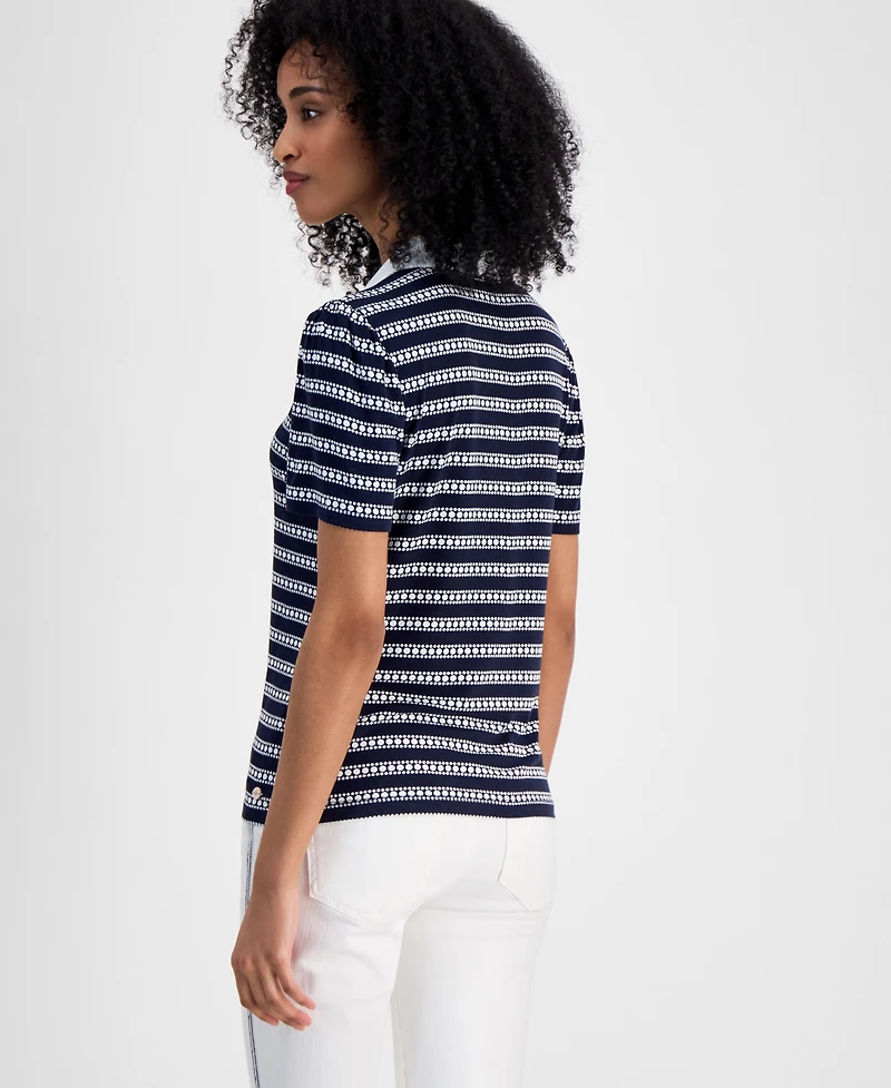 Tommy Hilfiger Women's Dot-Stripe Polo Shirt