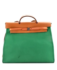 Pre-Owned Hermes 39 Herbag Zip Leather and Toile