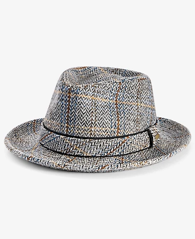 Scala's Men's Plaid Crown Fedora