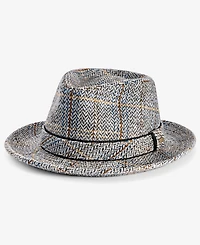 Scala's Men's Plaid Crown Fedora