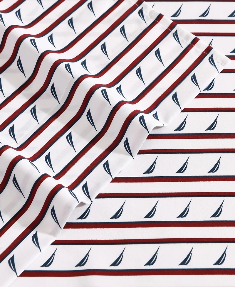 Nautica Printed Washed Microfiber 4-Pc. Sheet Set
