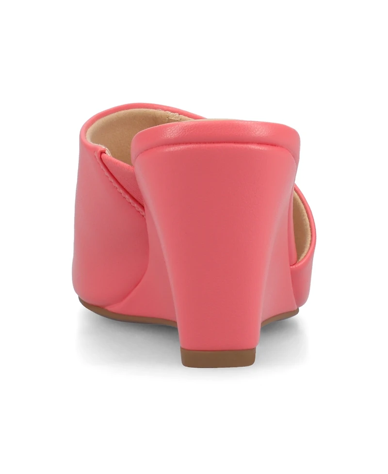 Journee Collection Women's Clementine D'Orsay Slip-On Wedge Sandals