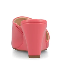 Journee Collection Women's Clementine D'Orsay Slip-On Wedge Sandals