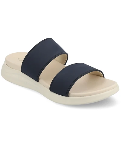 Journee Collection Women's Janis Double Band Comfort Wedge Sandals