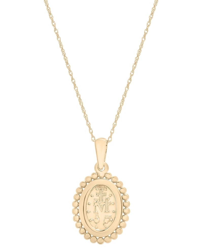 Diamond Blessed Mother Pendant 18" Necklace (1/10 ct. t.w.) in 10k Gold, Exclusively at Macy's
