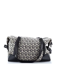 Pre-Owned Salvatore Ferragamo Soft Duffle Bag Printed Canvas with Leather