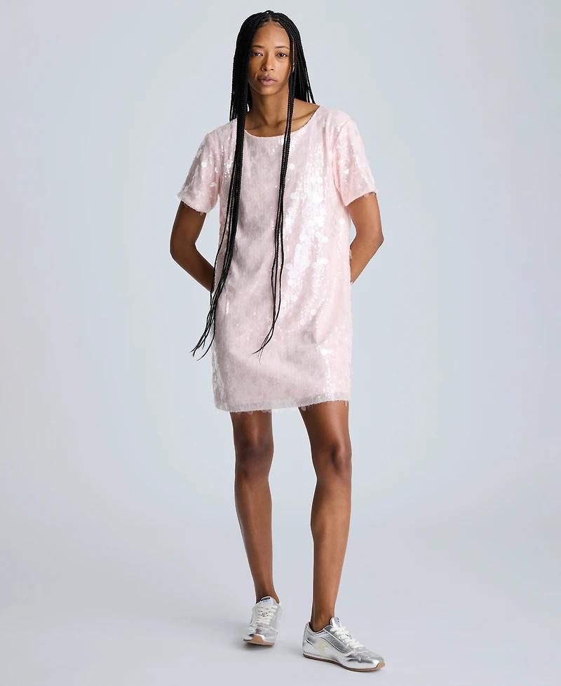 Kenneth Cole Women's Sequin T-Shirt Shift Dress