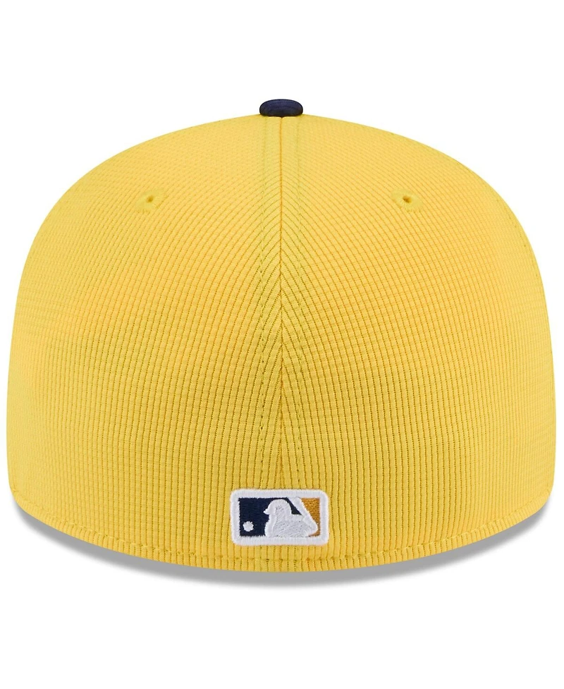 New Era Men's Gold/Navy Milwaukee Brewers 2025 Spring Training Low Profile 59FIFTY Fitted Hat