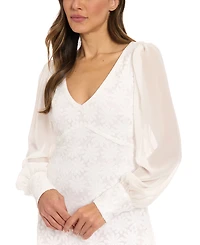 ivy + blu Women's Daisy Sequined Sheer-Sleeve Dress