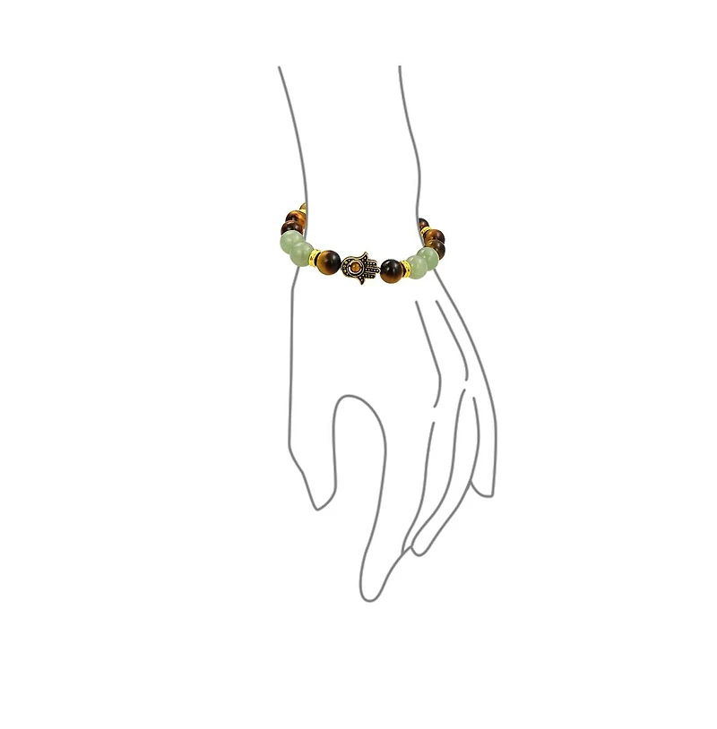 Bling Jewelry Talisman Amulet Stretch Bracelet with Stones and Hamsa Hand Charm