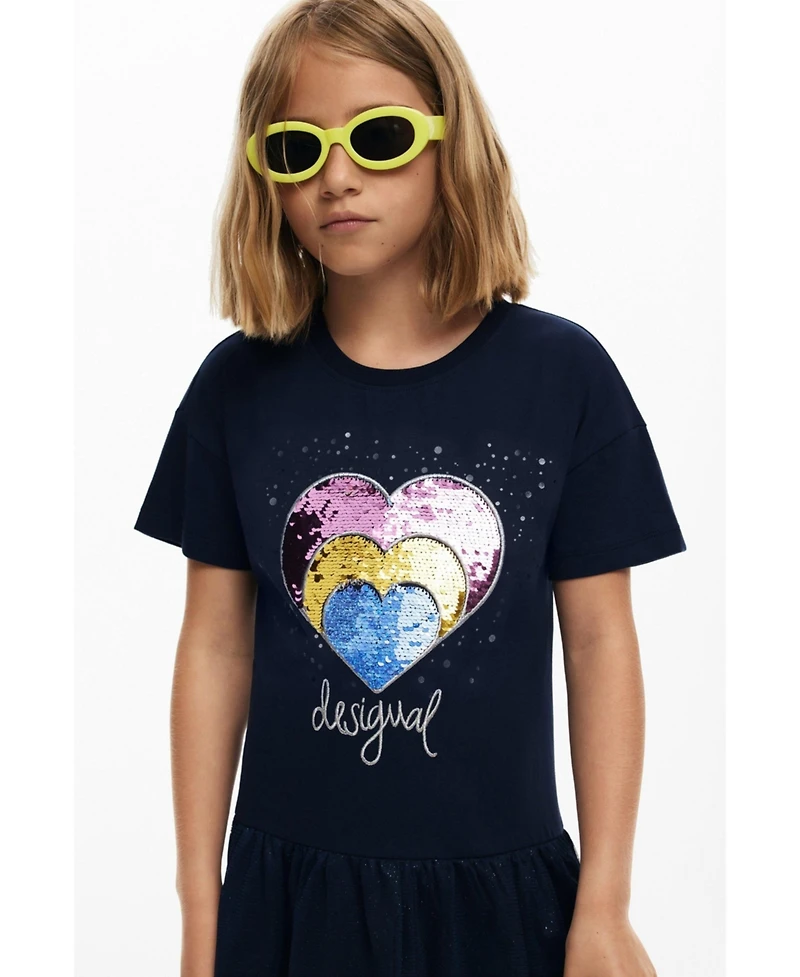 Desigual Girls's Short heart dress
