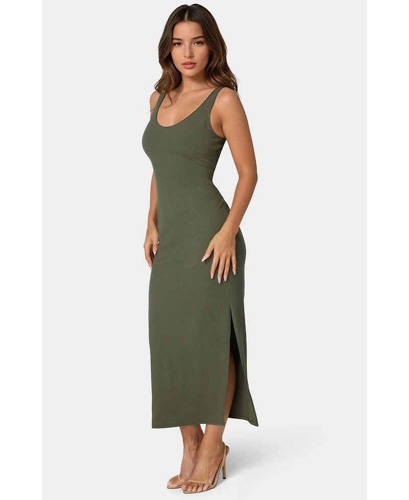 Bebe Women's V-Neck Tank Rib Maxi Dress