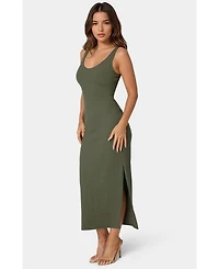 Bebe Women's V-Neck Tank Rib Maxi Dress