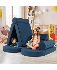 13-Piece Convertible Modular Kids Play Couch for Nursery, Playroom, and Bedroom Versatile Seating Toddlers