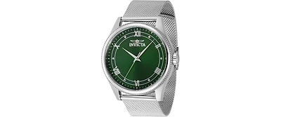 Invicta Men's Watch - Celestial Quartz Green Dial Silver Tone Mesh Bracelet | 48482