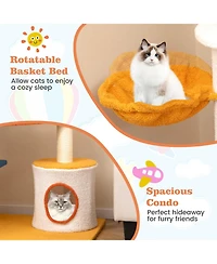 Aviation-Themed Cat Tree with Helicopter Fun & Stylish Playhouse for Cats