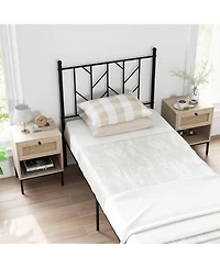 Gymax Rattan Nightstand Boho End Table with Drawer & Open Shelf for Living Room