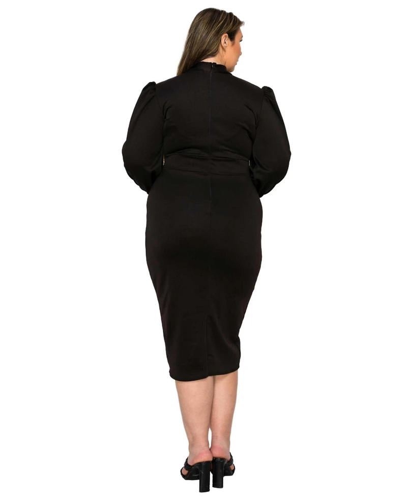 L I V D Plus Anastasia Tie Neck Dress