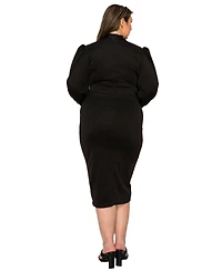 L I V D Plus Anastasia Tie Neck Dress
