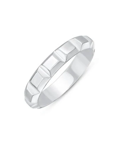Bling Jewelry Mens Silver Ring Geometric Square Cut Prism Band .925 Sterling Silver