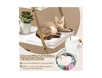 Large Cat Litter Box Enclosure with Storage & Ladder Shelf Stylish & Functional Hidden Litter Cabinet