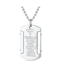 Bling Jewelry Inspirational Mantra Military Style Serenity Prayer Dog Tag Necklace