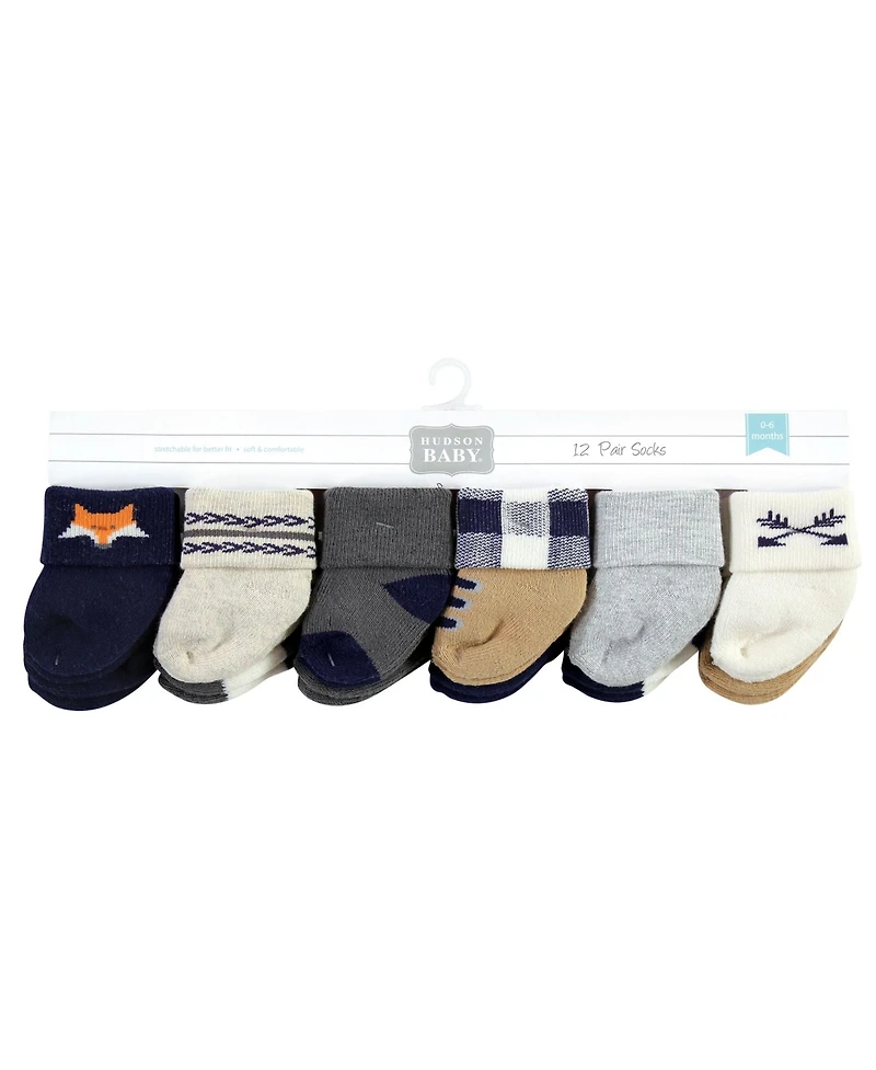 Hudson Baby Boys 24-Pack Comfort Terry Socks Set