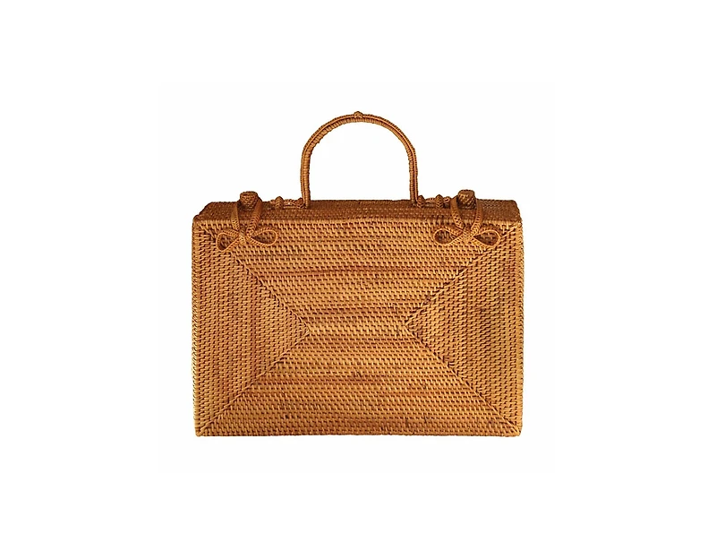 Rahayu Atta Rattan Bag In Mocca Brown
