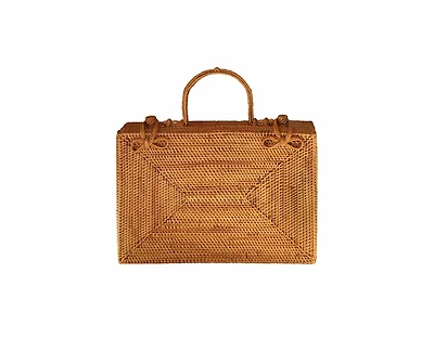 Rahayu Atta Rattan Bag In Mocca Brown