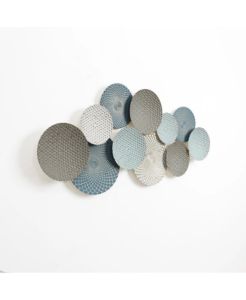 LuxenHome Distressed Multi-Color Pastels 47.4-Inch Wide Abstract Metal Wall Decor