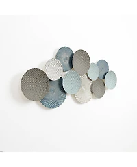 LuxenHome Distressed Multi-Color Pastels 47.4-Inch Wide Abstract Metal Wall Decor