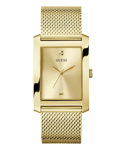 Guess Men's Analog Gold-Tone Steel Mesh Watch, 34mm