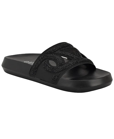 Guess Women's Payca Rhinestone Eva Pool Slide Sandals