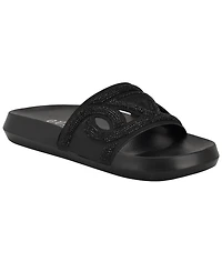 Guess Women's Payca Rhinestone Eva Pool Slide Sandals