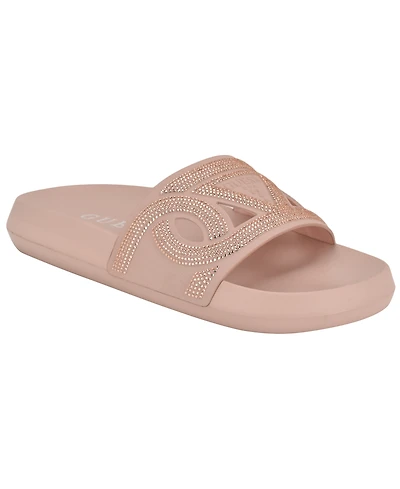 Guess Women's Payca Rhinestone Eva Pool Slide Sandals