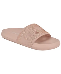 Guess Women's Payca Rhinestone Eva Pool Slide Sandals