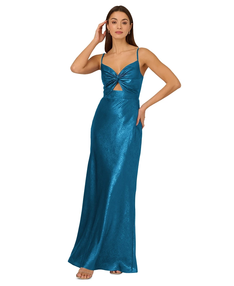 Adrianna Women's V-Neck Twist Sleeveless Gown
