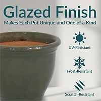 Studio Outdoor/Indoor High-Fired Glazed Uv- and Frost-Resistant Ceramic Planters with Drainage Holes