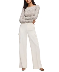 Good American Women's Printed Boat-Neck Long-Sleeve Mesh Bodysuit