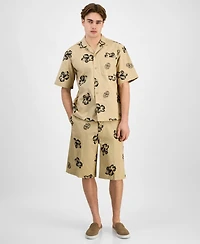 Hugo by Boss Men's Elligino Relaxed-Fit Stretch Floral Button-Down Camp Shirt