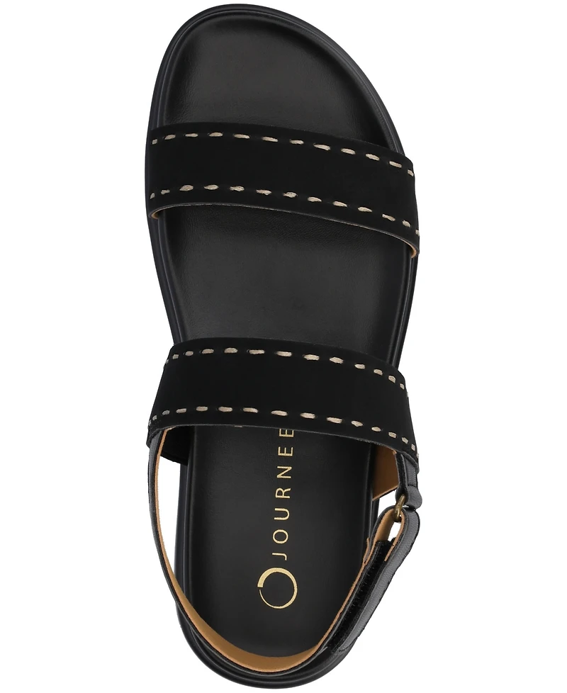 Journee Collection Women's Milie Double Band Footbed Flat Sandals