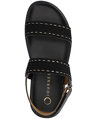 Journee Collection Women's Milie Double Band Footbed Flat Sandals