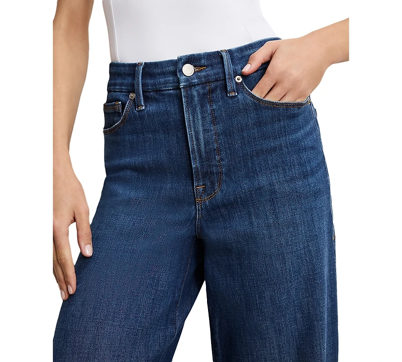 Good American Women's Soft-Tech Good Waist Palazzo Jeans