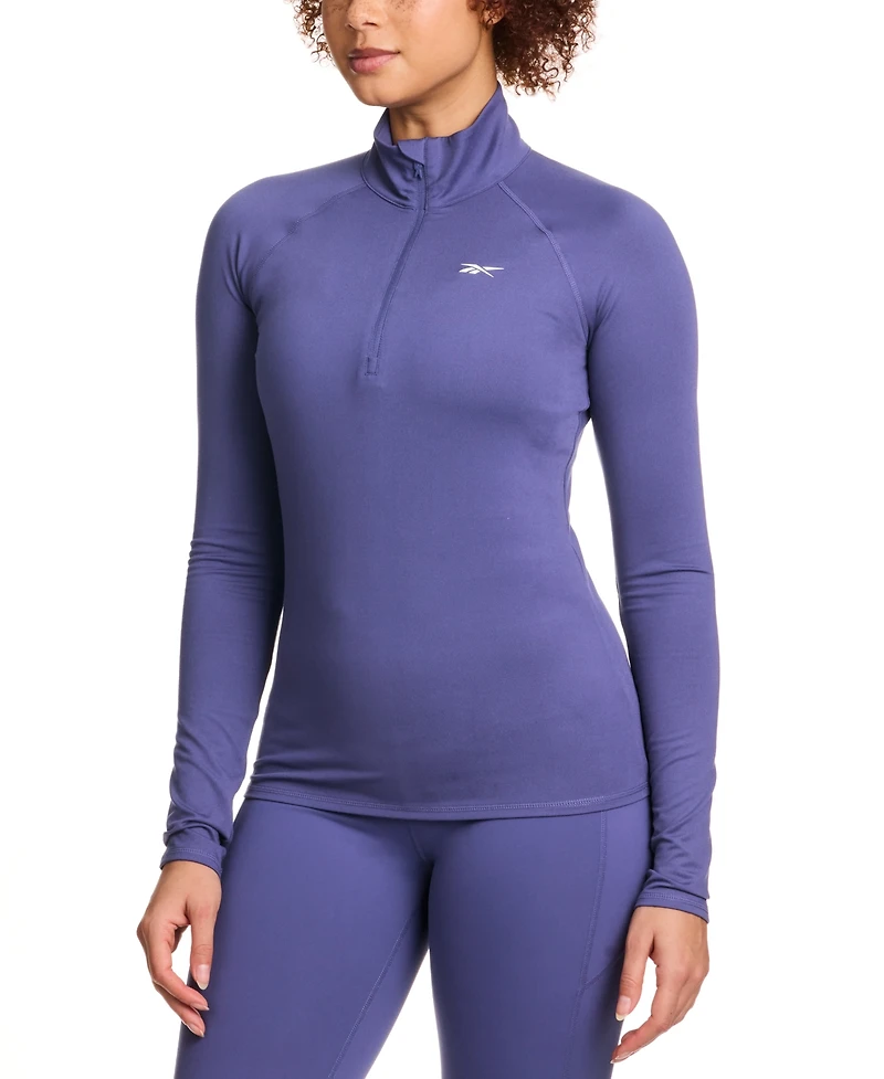 Reebok Women's Id Train Fitted Quarter-Zip Track Jacket