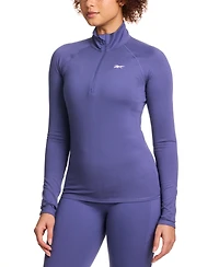 Reebok Women's Id Train Fitted Quarter-Zip Track Jacket