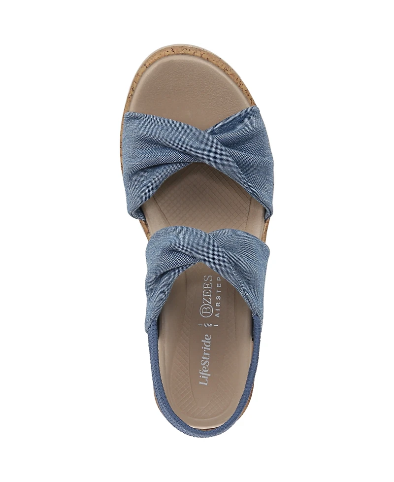 LifeStride Women's Riley Washable Slingback Wedge Sandals
