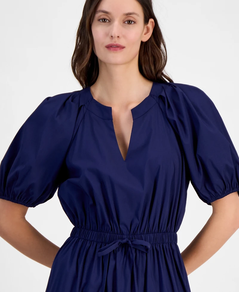 Anne Klein Women's Tiered Tie-Waist Puffed-Sleeve Dress