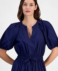 Anne Klein Women's Tiered Tie-Waist Puffed-Sleeve Dress